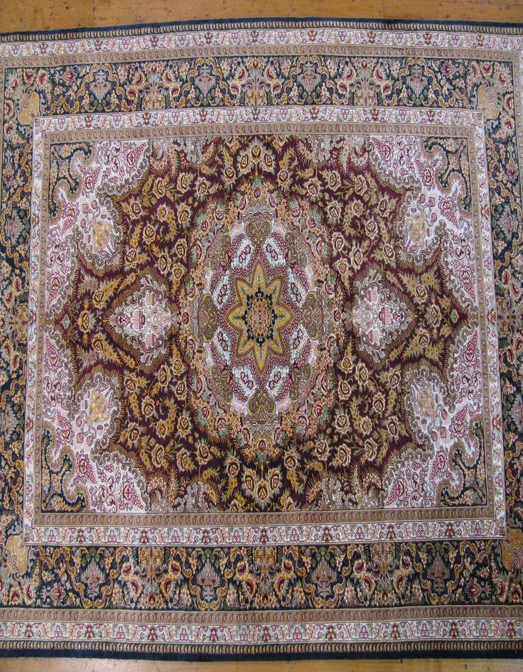 Detail image of 2' 7 x 4' 2 Hand Knotted Qom Persian Rug