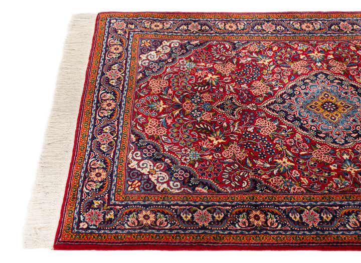 3' 4 x 4' 10 Hand Knotted Qom Persian Wool Rug