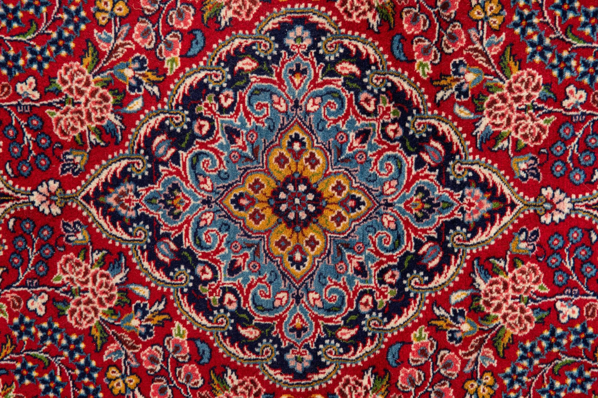 3' 4 x 4' 10 Hand Knotted Qom Persian Wool Rug