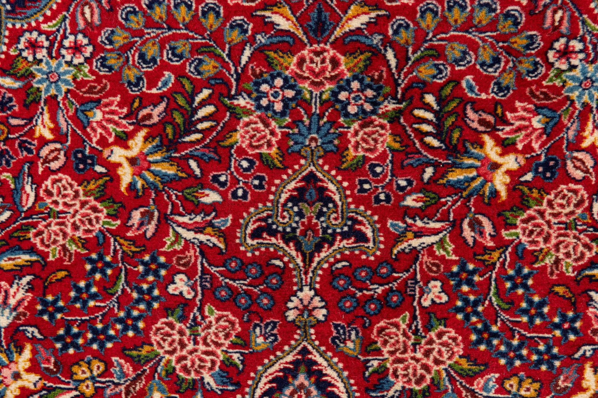 3' 4 x 4' 10 Hand Knotted Qom Persian Wool Rug