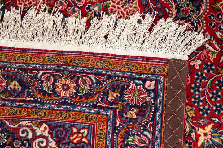 3' 4 x 4' 10 Hand Knotted Qom Persian Wool Rug