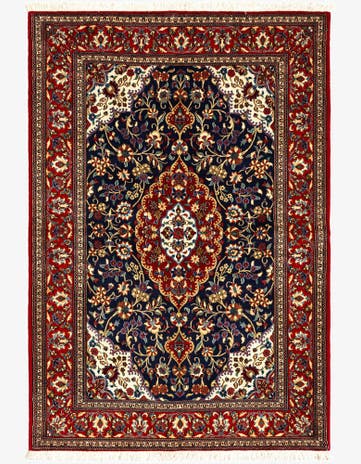 4' 8 x 6' 10 Hand Knotted Qom Persian Rug