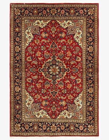 4' 8 x 7' Hand Knotted Qom Persian Rug