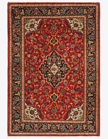 4' 10 x 7' 1 Hand Knotted Qom Persian Rug