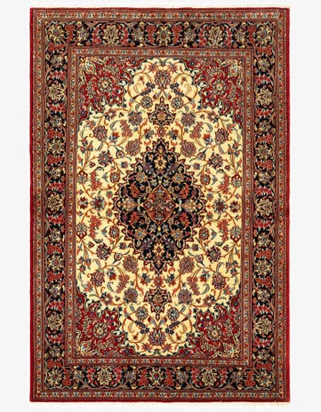 4' 8 x 6' 11 Hand Knotted Qom Persian Rug