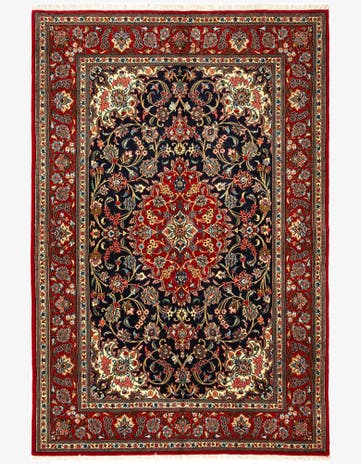 4' 8 x 6' 11 Hand Knotted Qom Persian Rug