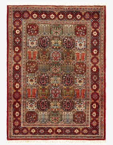 3' 6 x 4' 9 Hand Knotted Qom Persian Rug