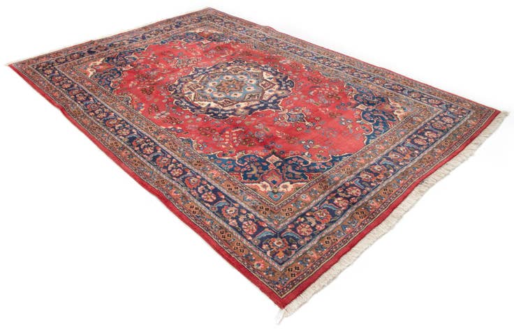 Detail image of 6' 6 x 9' 4 Hand Knotted Sabzevar Persian Wool Rug