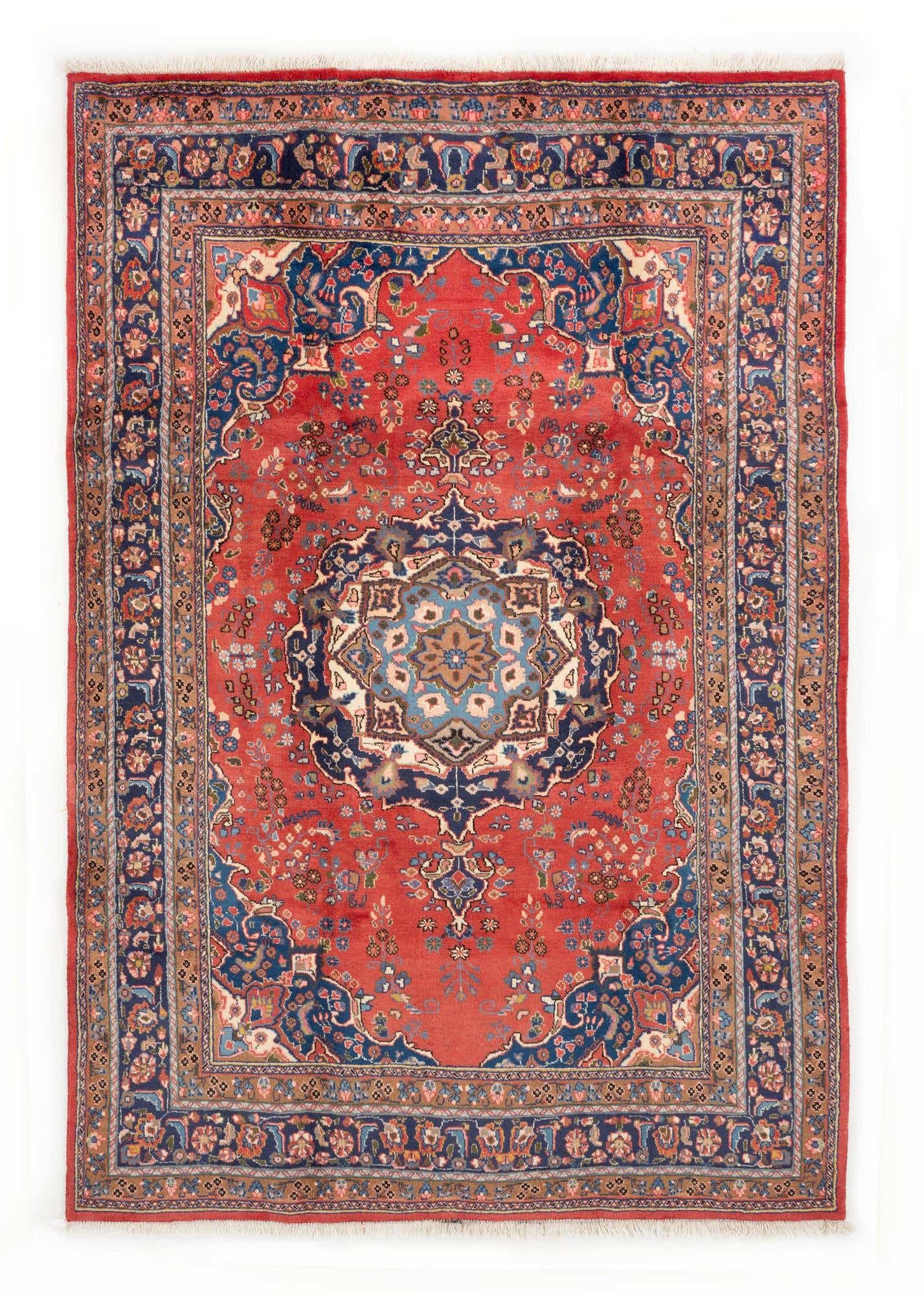 6' 6 x 9' 4 Hand Knotted Sabzevar Persian Wool Rug