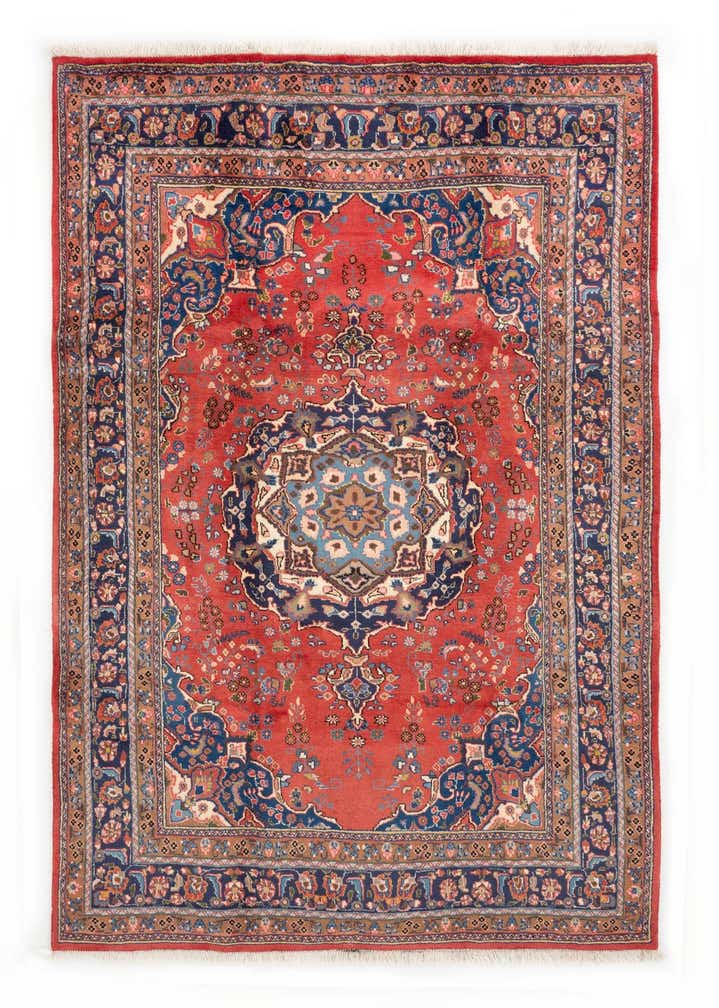 6' 6 x 9' 4 Hand Knotted Sabzevar Persian Wool Rug