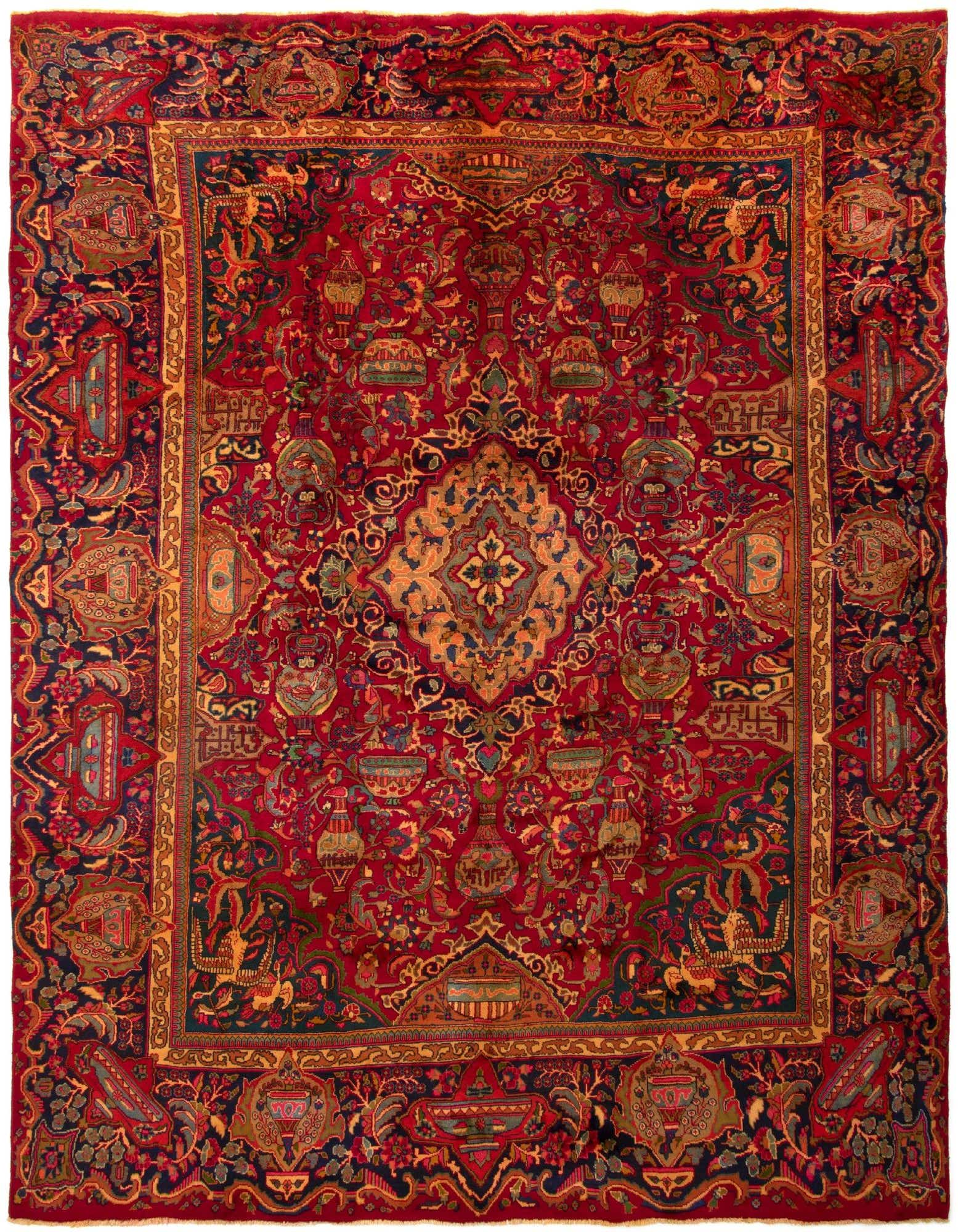 9' 11 x 12' 1 Hand Knotted Sabzevar Persian Wool Rug