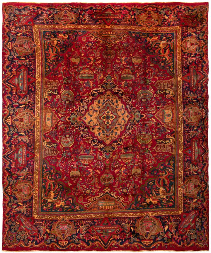 9' 11 x 12' 1 Hand Knotted Sabzevar Persian Wool Rug