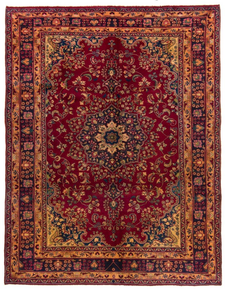 Detail image of 6' 4 x 9' 4 Hand Knotted Sabzevar Persian Wool Rug