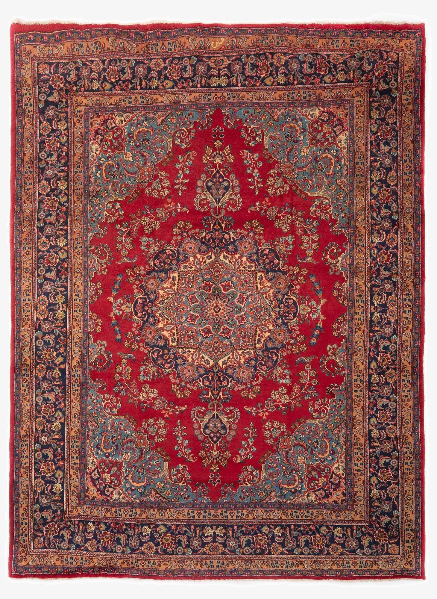 9' 8 x 12' 8  Hand Knotted Sabzevar Persian Wool Rug