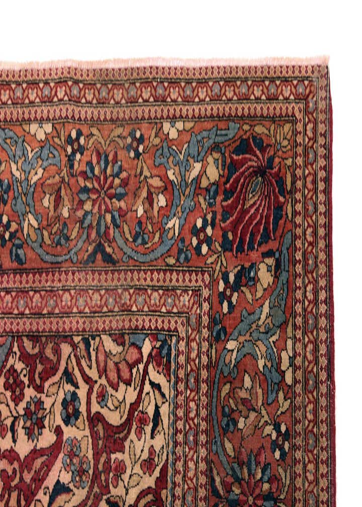 4' 7 x 6' 11 Hand Knotted Sarough Persian Wool Rug