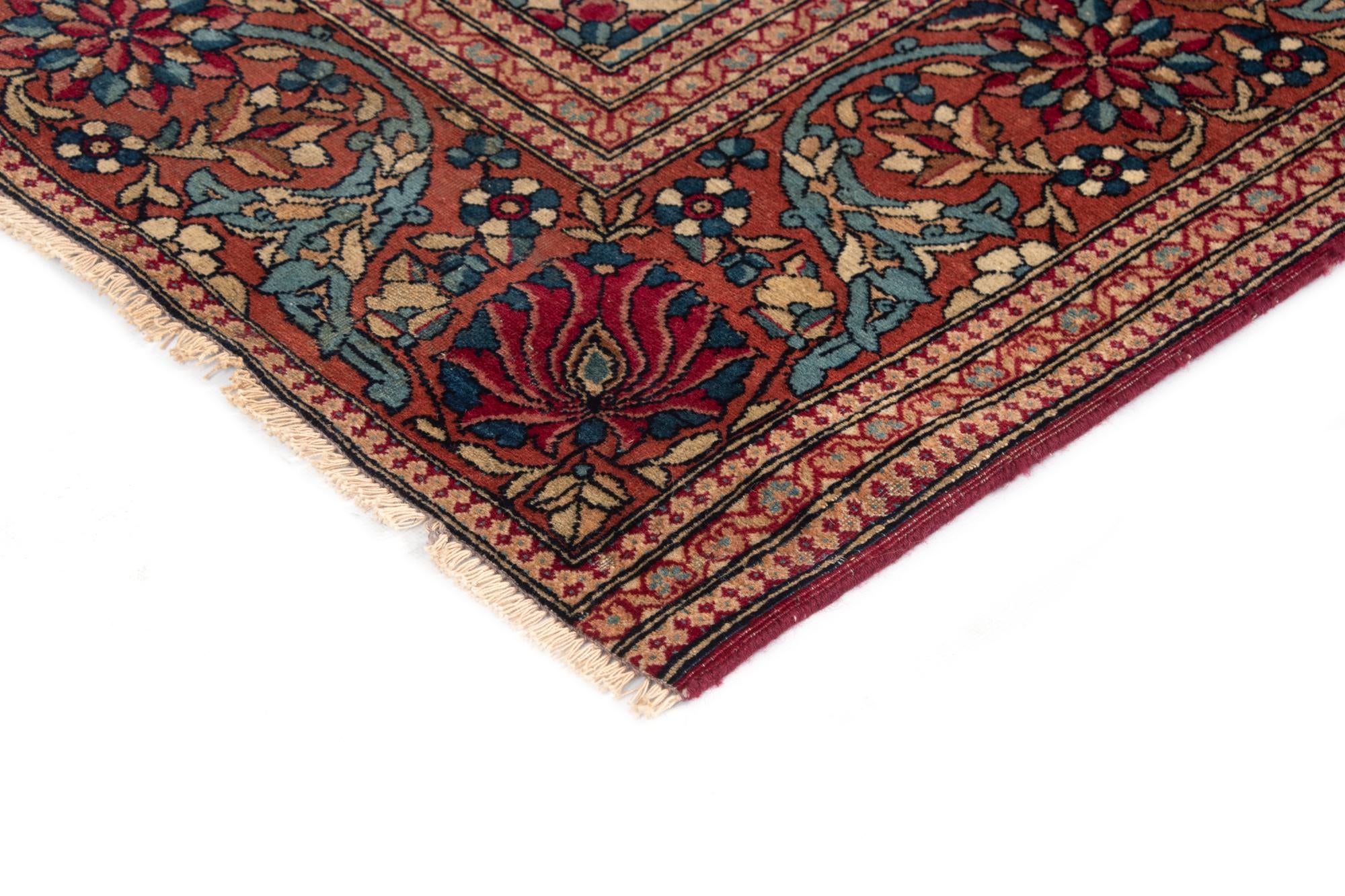 4' 7 x 6' 11 Hand Knotted Sarough Persian Wool Rug