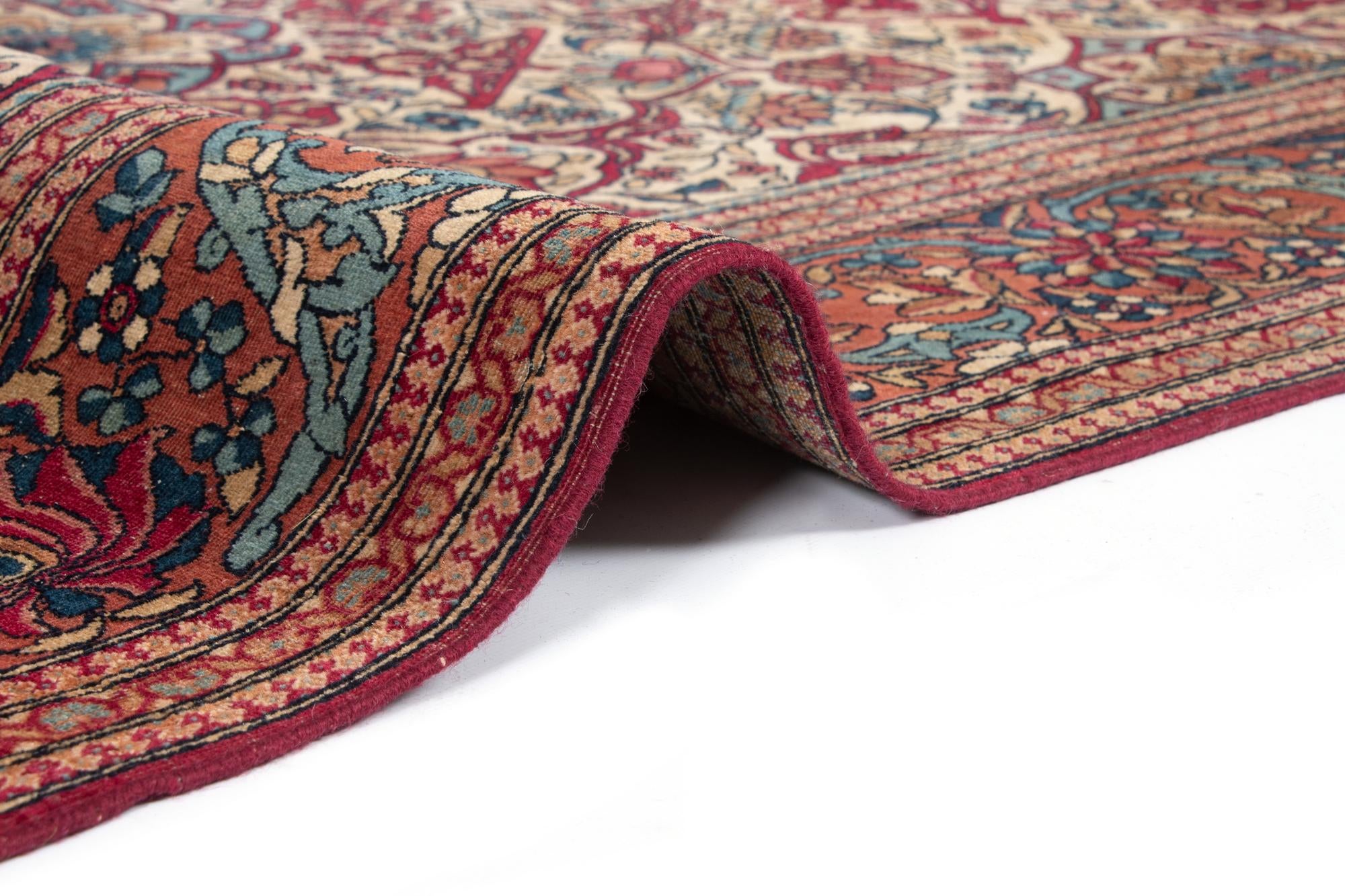4' 7 x 6' 11 Hand Knotted Sarough Persian Wool Rug