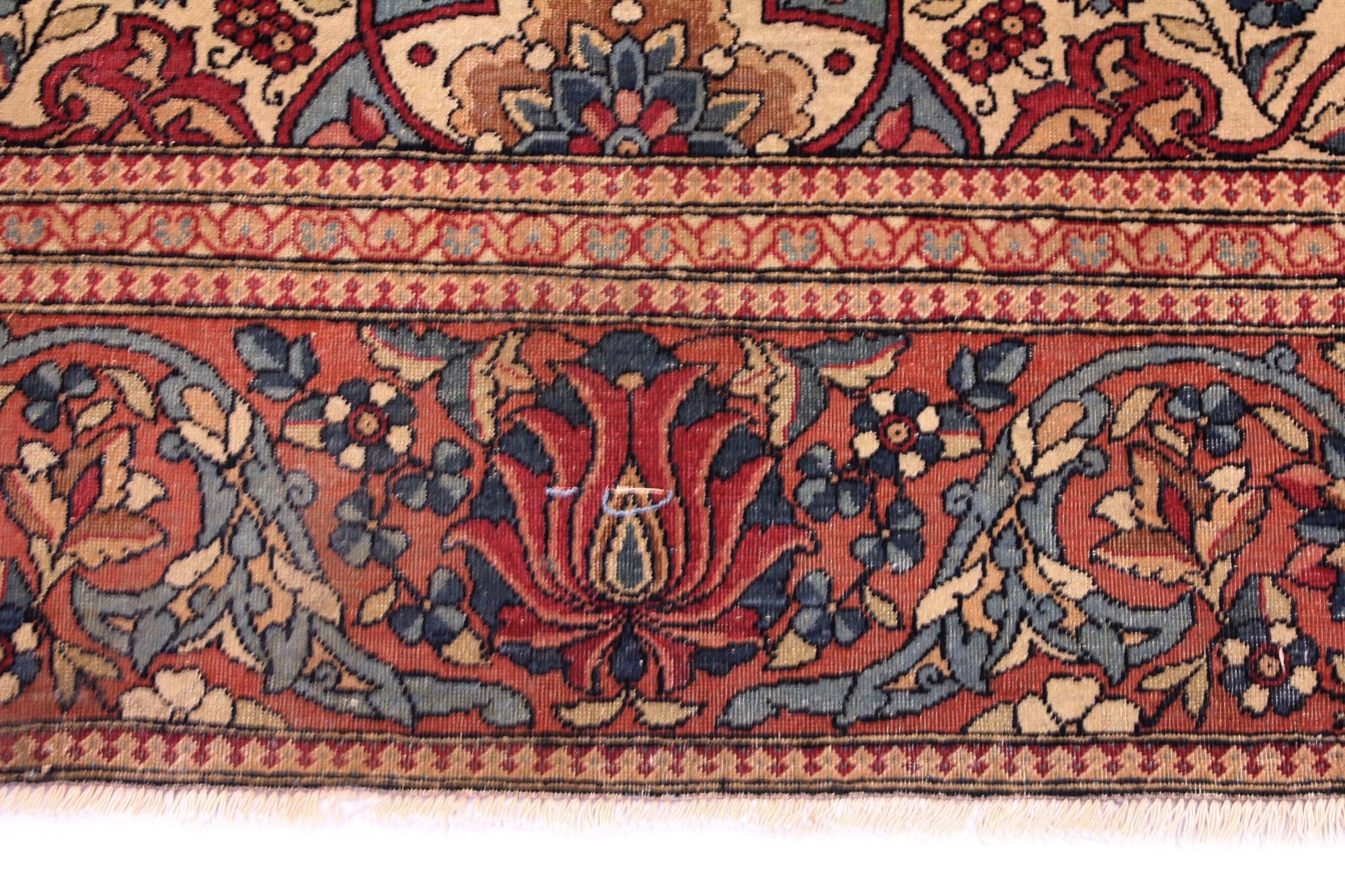 4' 7 x 6' 11 Hand Knotted Sarough Persian Wool Rug