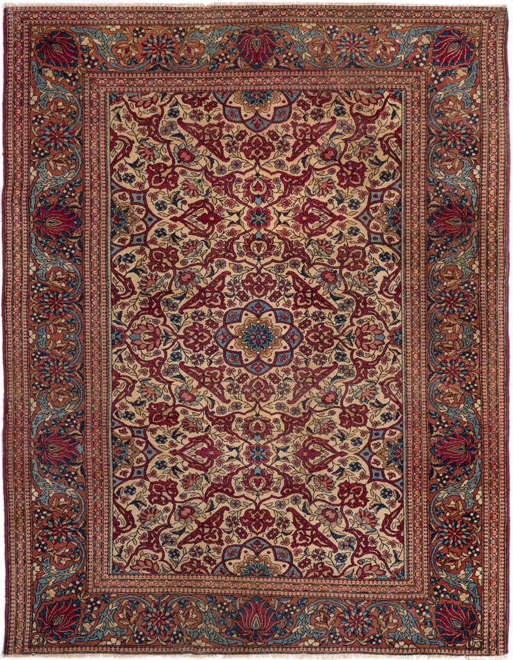 Detail image of 4' 7 x 6' 11 Hand Knotted Sarough Persian Wool Rug