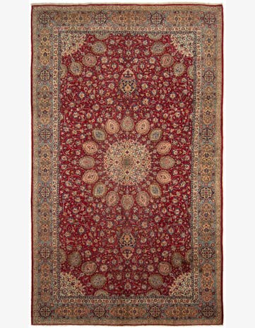 9' 1 x 15' 6 Hand Knotted Sarough Persian Wool Rug