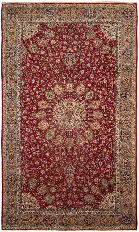 Detail image of 9' 1 x 15' 6 Hand Knotted Sarough Persian Wool Rug