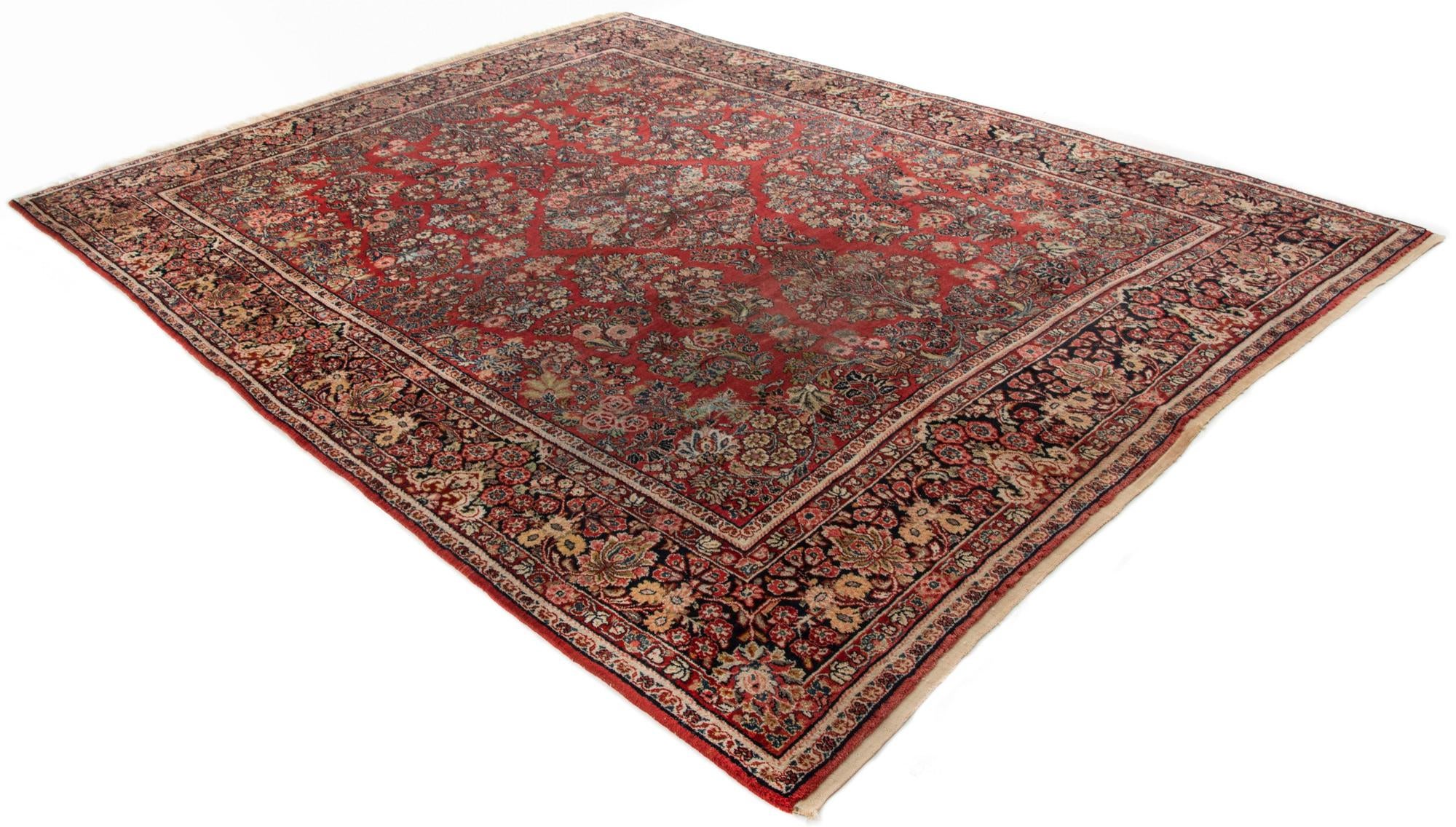 8' 10 x 11' 11 Hand Knotted Sarough Persian Wool Rug