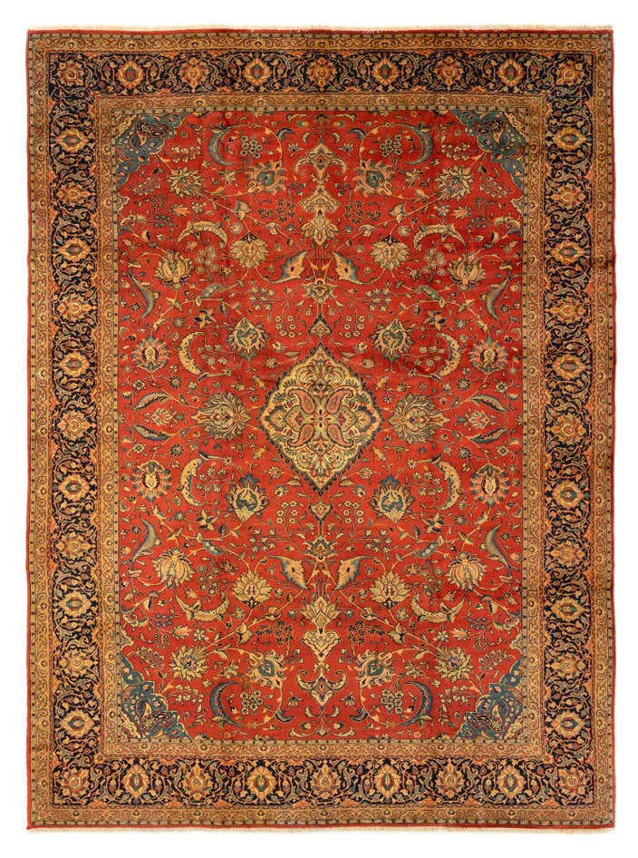 Detail image of 8' 10 x 12' Hand Knotted Sarough Persian Wool Rug
