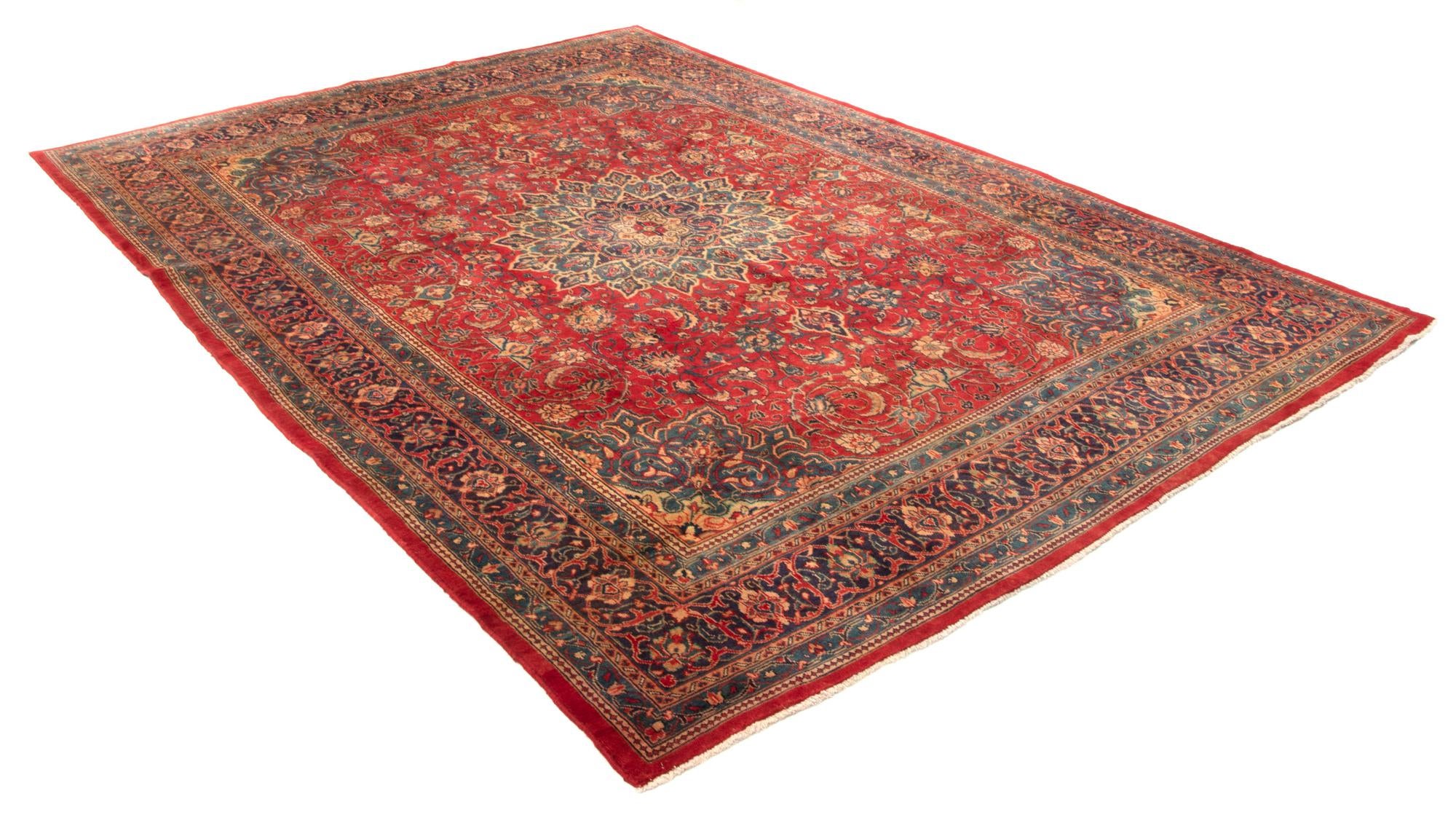9' 9 x 13' Hand Knotted Sarough Persian Wool Rug