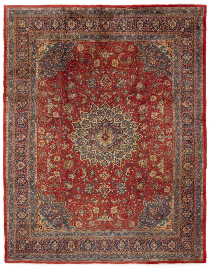 Detail image of 9' 9 x 13' Hand Knotted Sarough Persian Wool Rug