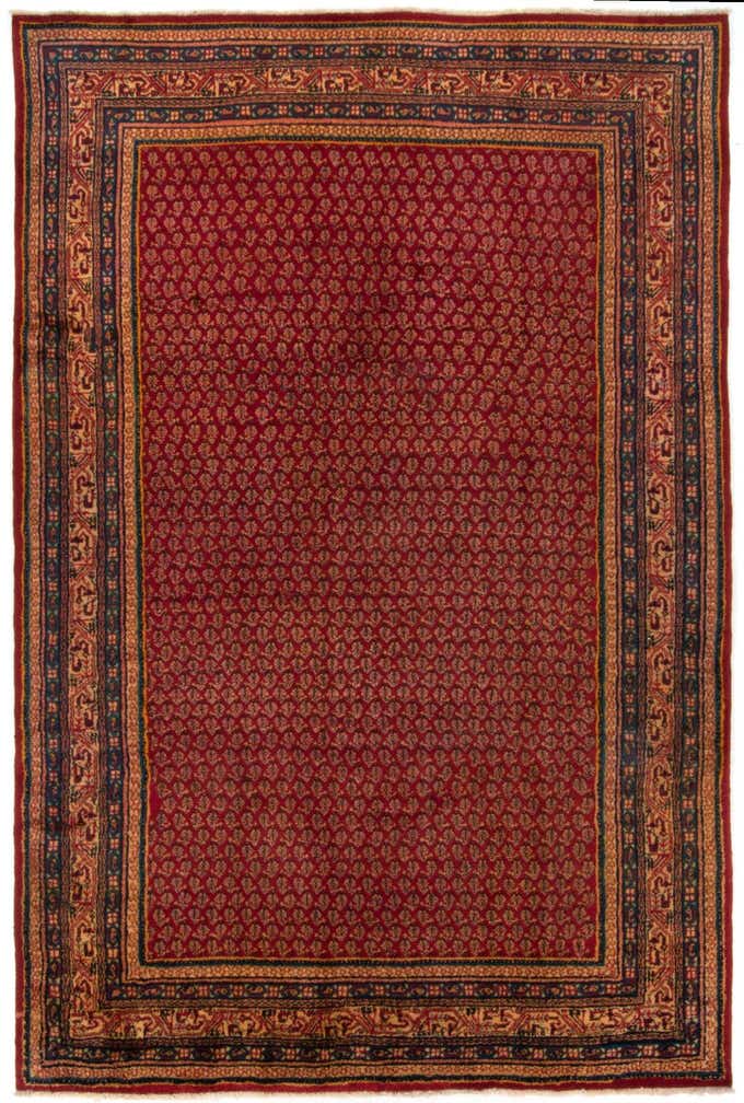 6' 11 x 10' 6 Hand Knotted Sarough Persian Wool Rug