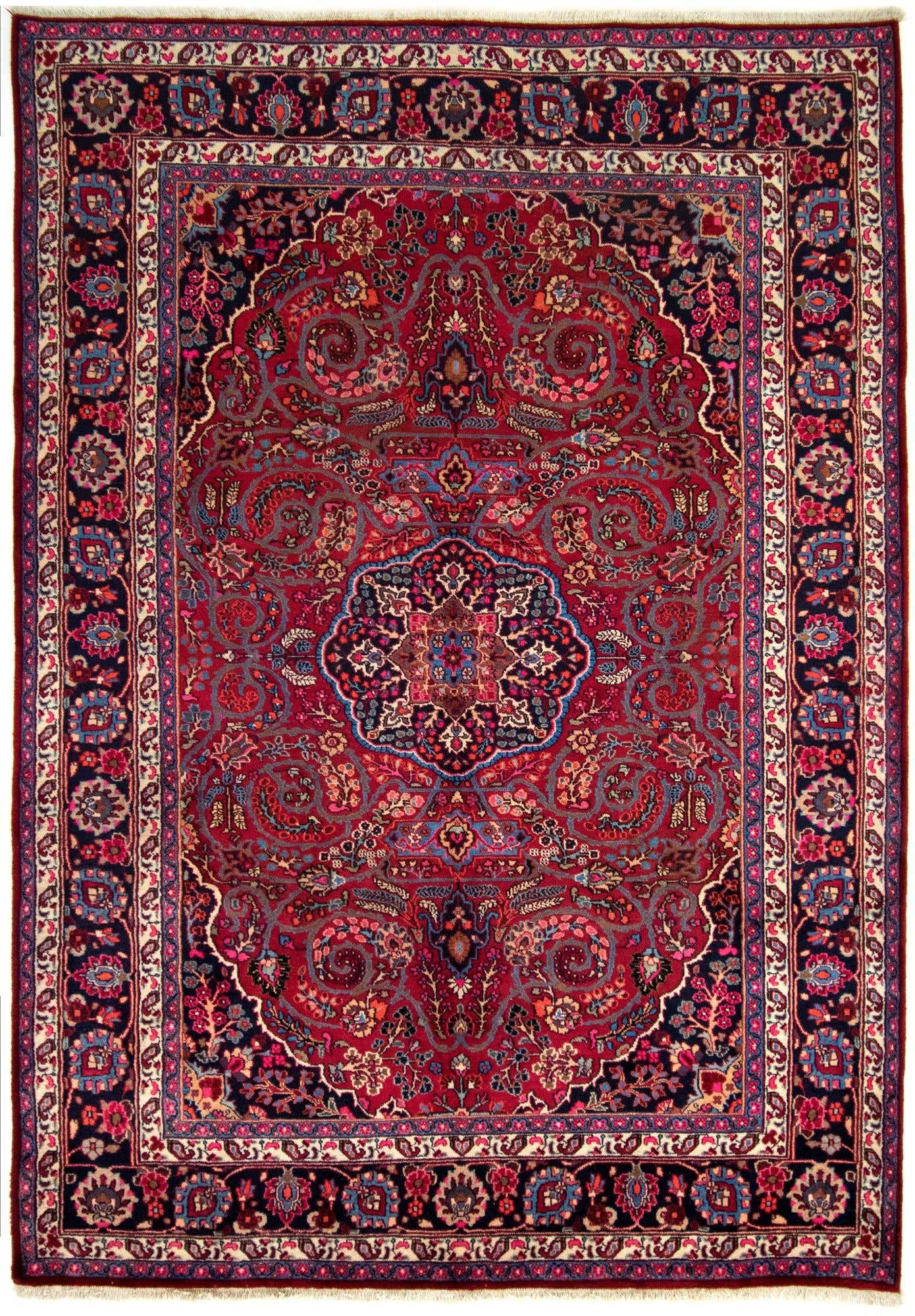 6' 10 x 9' 7 Sarough Wool Rug