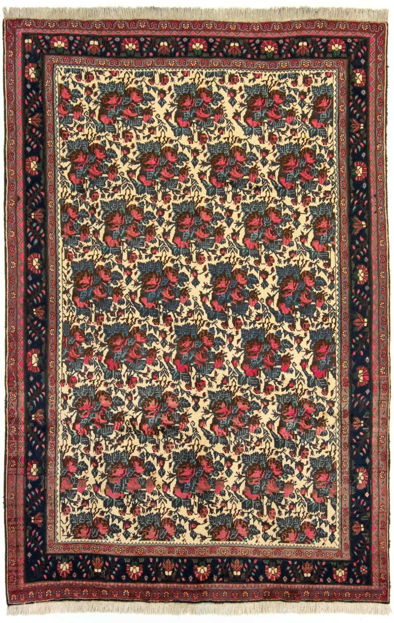6' 4 x 9' 7 Hand Knotted Sarough Persian Wool Rug