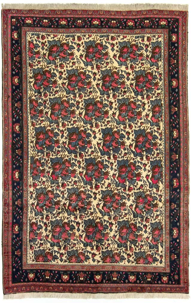 6' 4 x 9' 7 Hand Knotted Sarough Persian Wool Rug