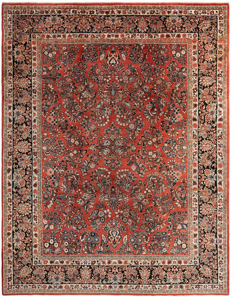 Detail image of 9' x 12' 2 Hand Knotted Sarough Rug