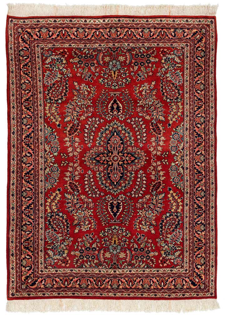 4' 3 x 6' Hand Knotted Sarough Wool Rug