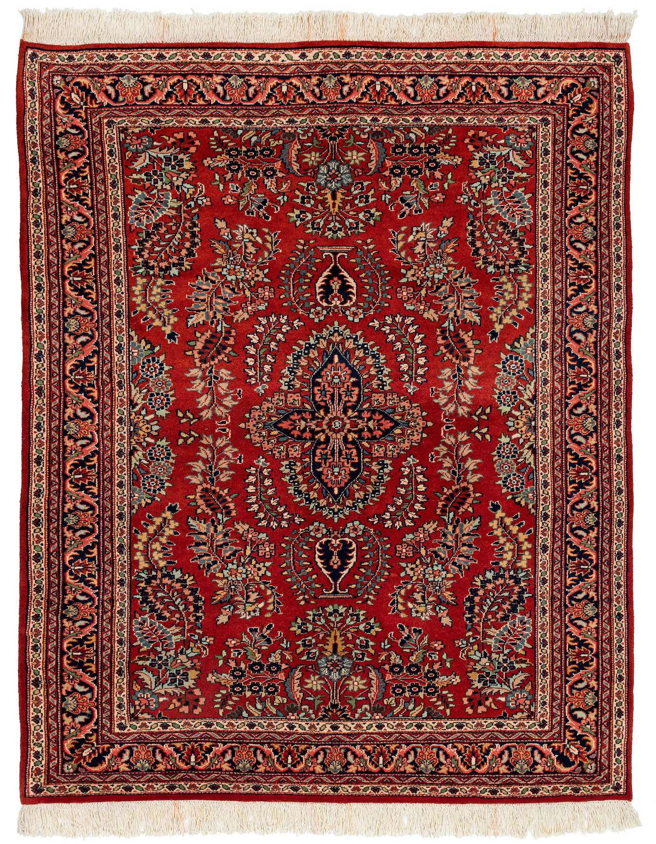 4' 3 x 6' Hand Knotted Sarough Wool Rug