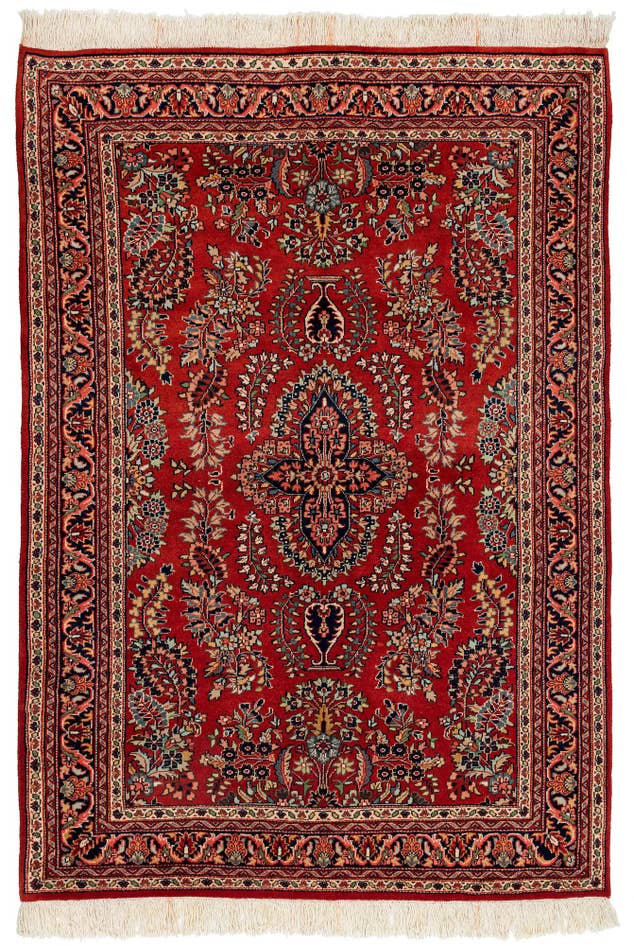 Detail image of 4' 3 x 6' Hand Knotted Sarough Wool Rug
