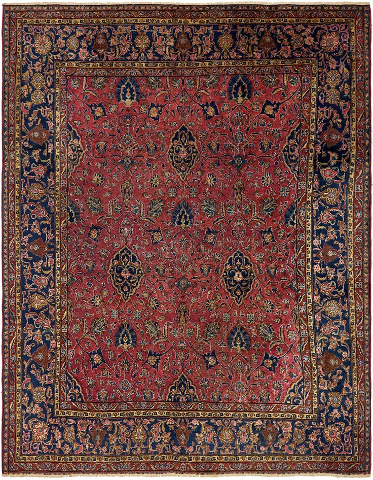 Detail image of 8' 9 x 11' Hand Knotted Sarough Persian Wool Rug