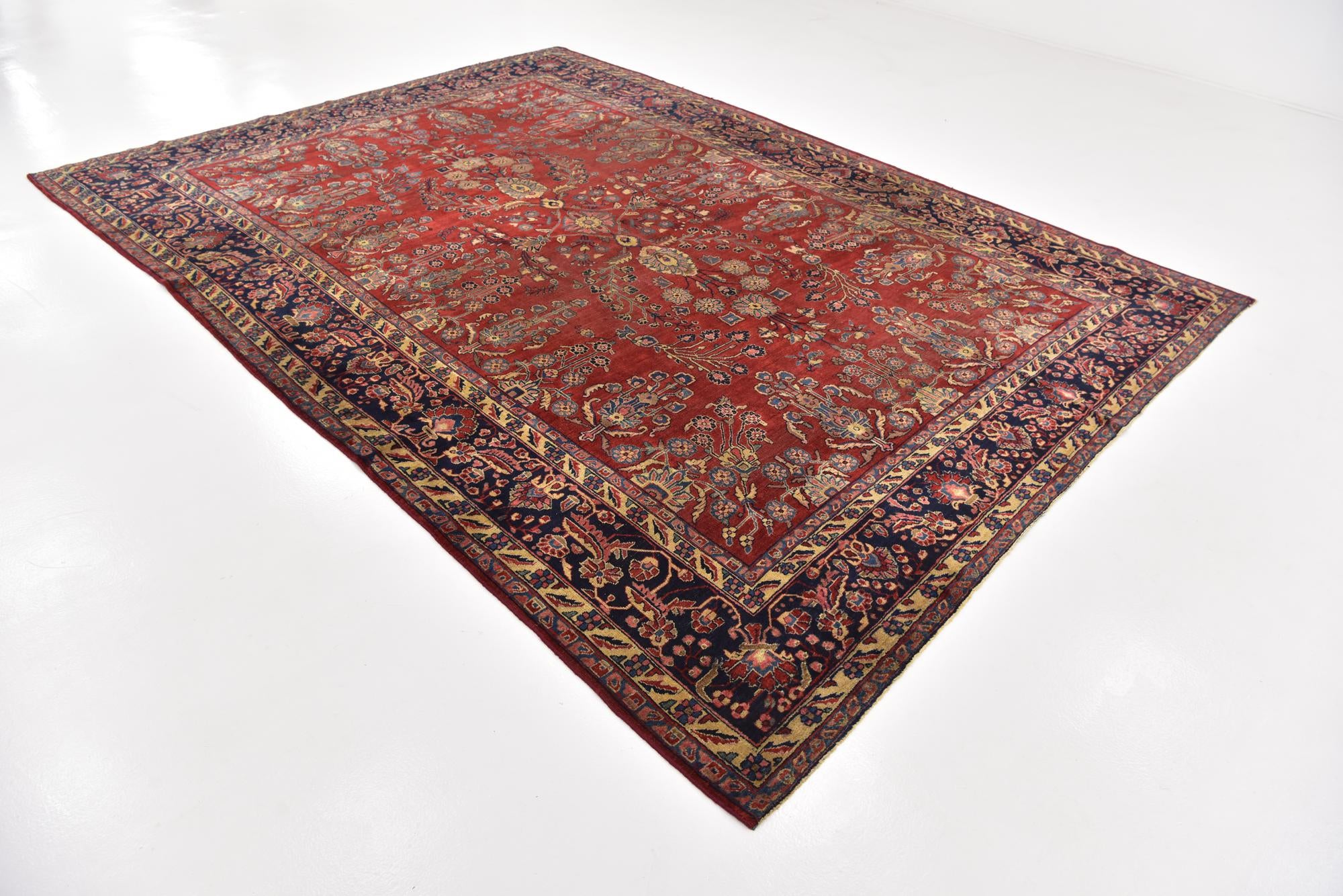 8' 6 x 11' 9 Hand Knotted Sarough Persian Wool Rug
