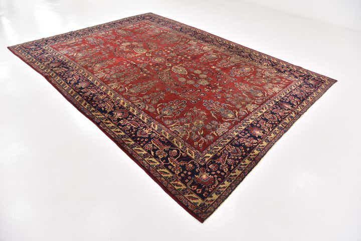 8' 6 x 11' 9 Hand Knotted Sarough Persian Wool Rug