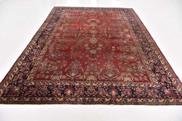 8' 6 x 11' 9 Hand Knotted Sarough Persian Wool Rug