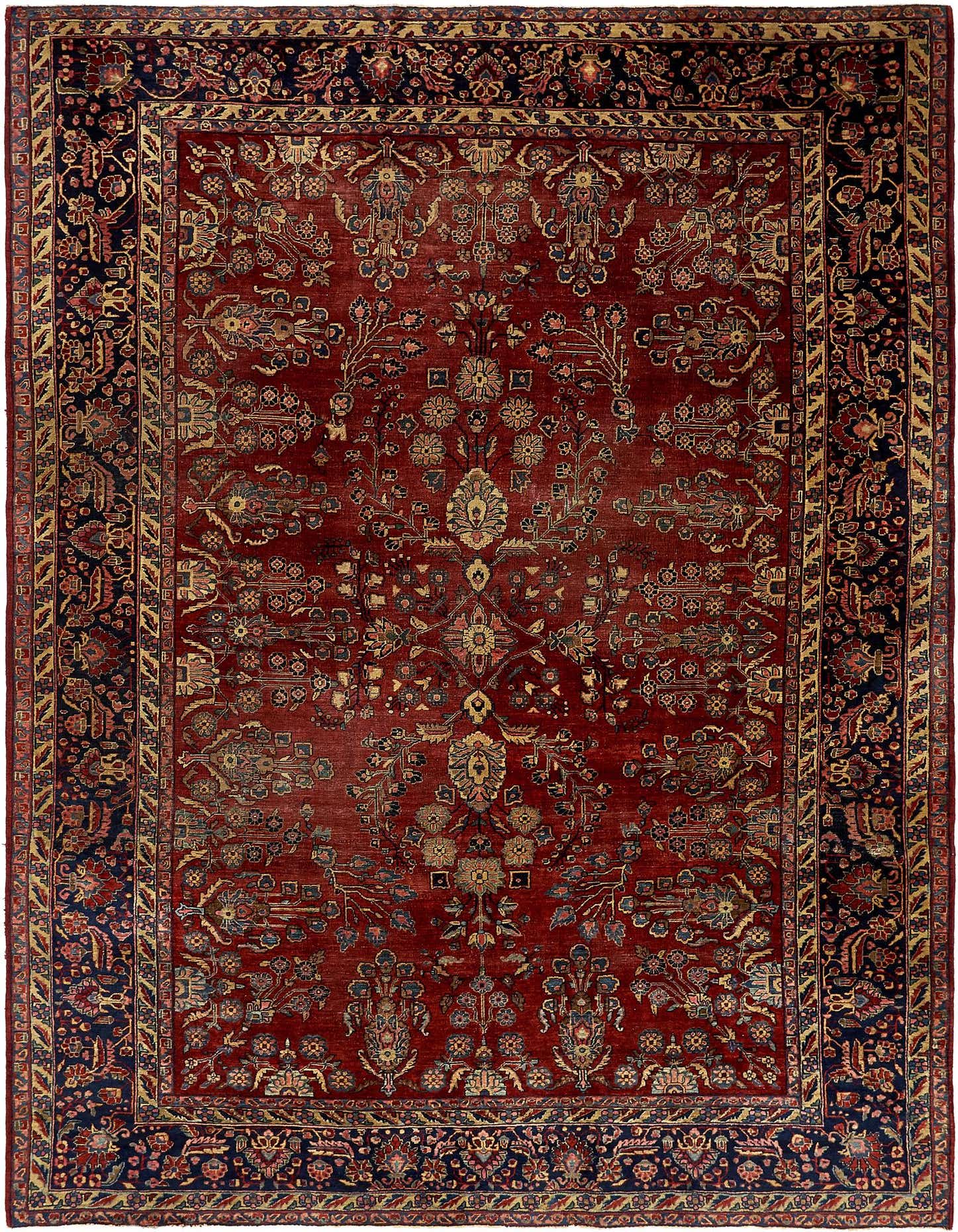 8' 6 x 11' 9 Hand Knotted Sarough Persian Wool Rug