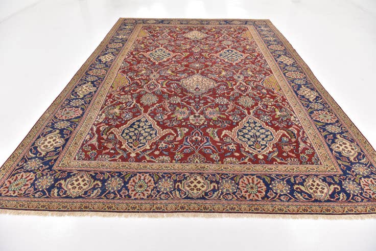 Detail image of 9' 2 x 12' 9 Hand Knotted Sarough Persian Wool Rug