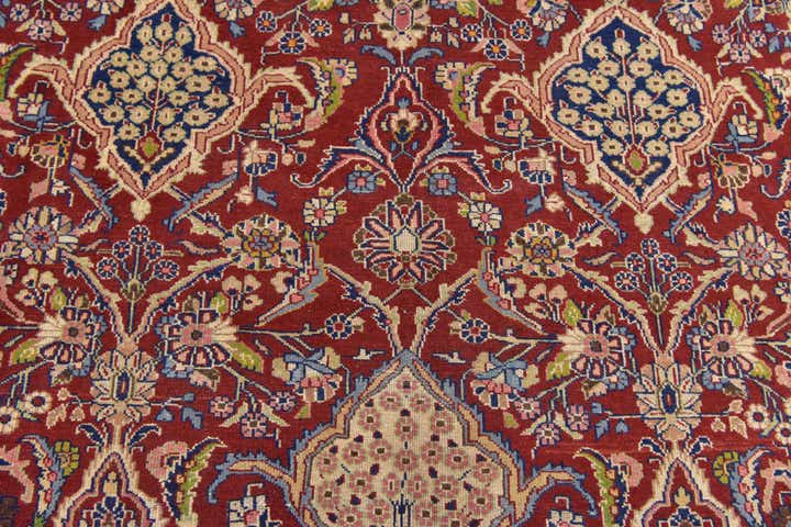 9' 2 x 12' 9 Hand Knotted Sarough Persian Wool Rug