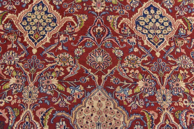 Detail image of 9' 2 x 12' 9 Hand Knotted Sarough Persian Wool Rug