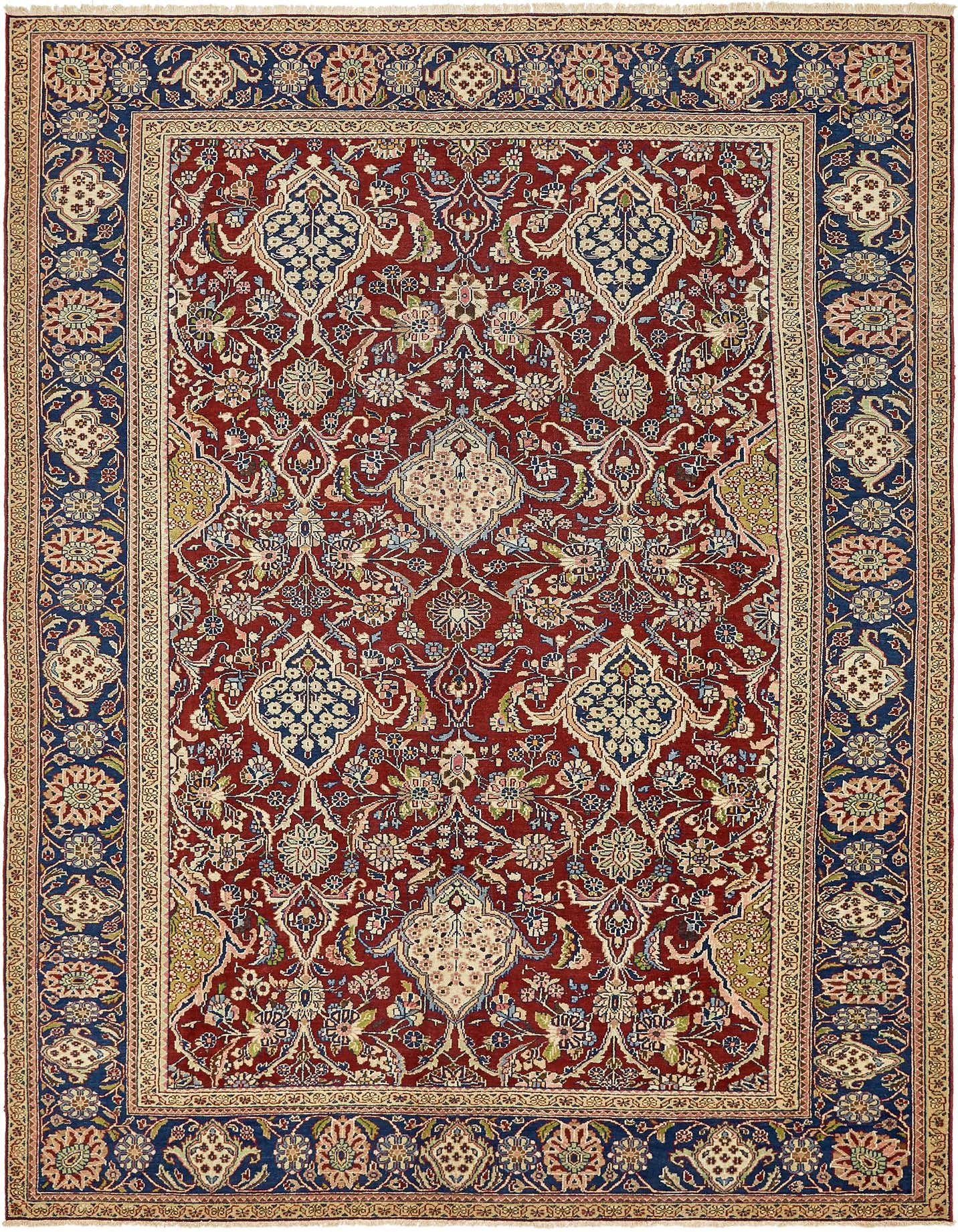 9' 2 x 12' 9 Hand Knotted Sarough Persian Wool Rug