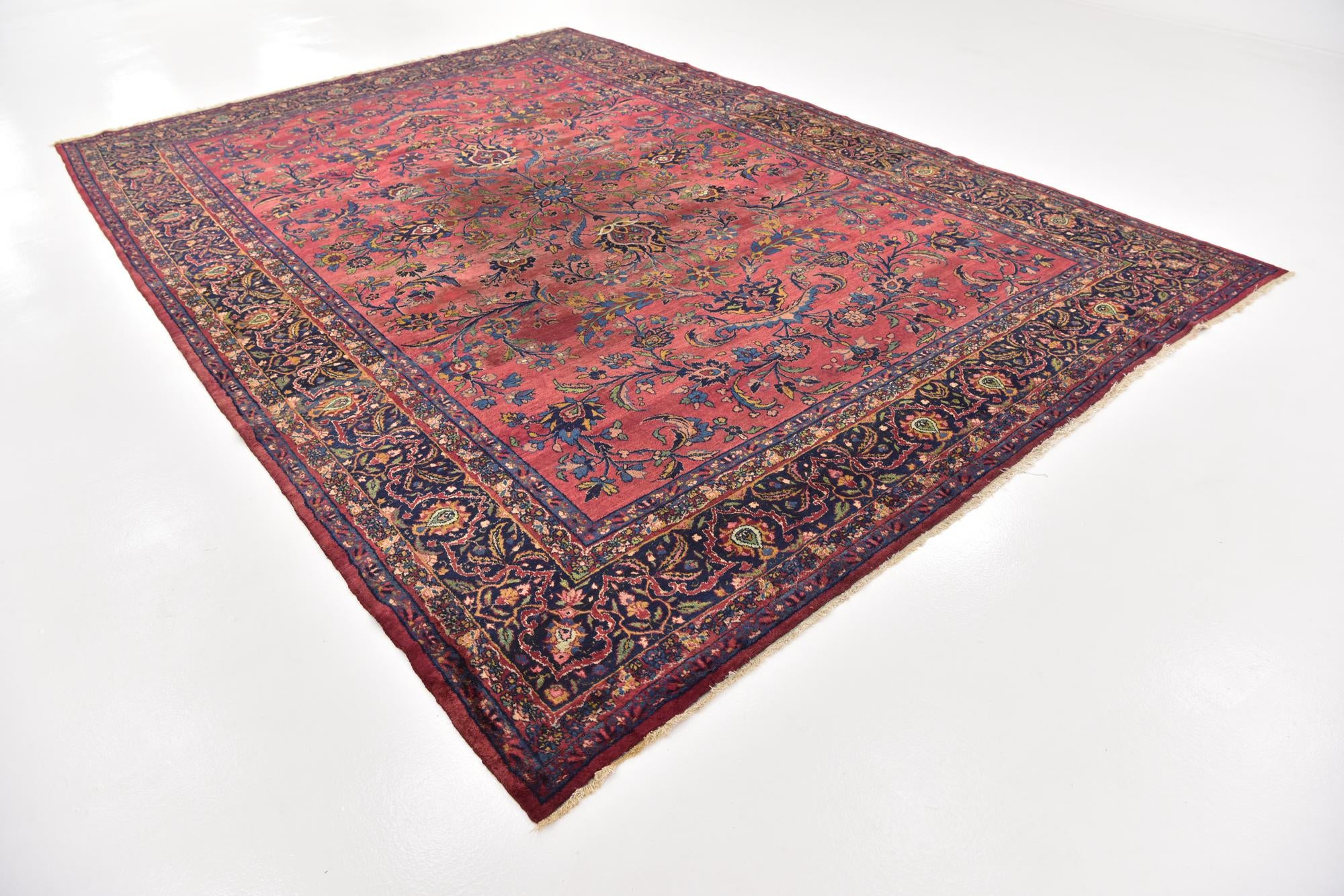 8' 8 x 12' 9 Hand Knotted Sarough Persian Wool Rug