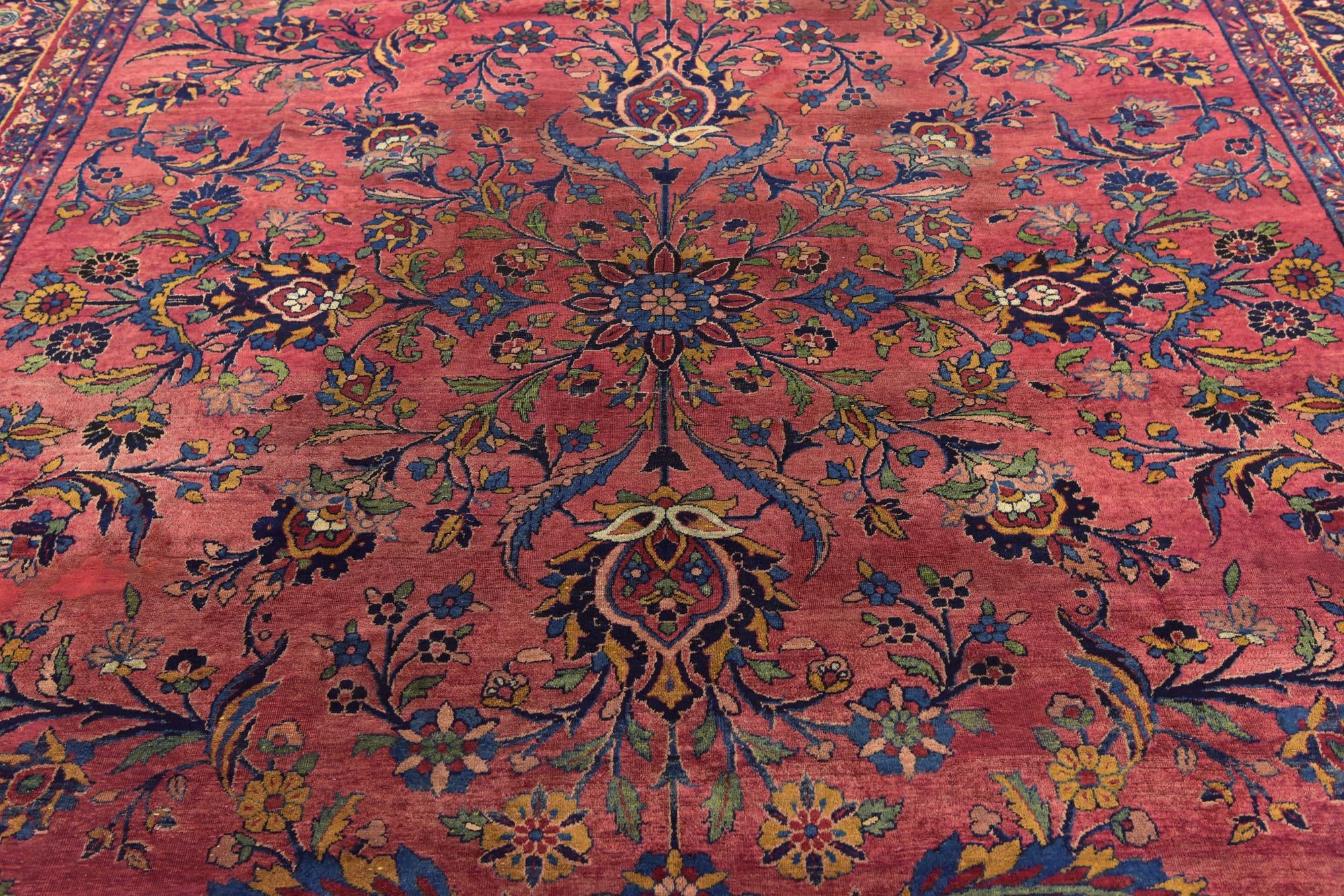 8' 8 x 12' 9 Hand Knotted Sarough Persian Wool Rug
