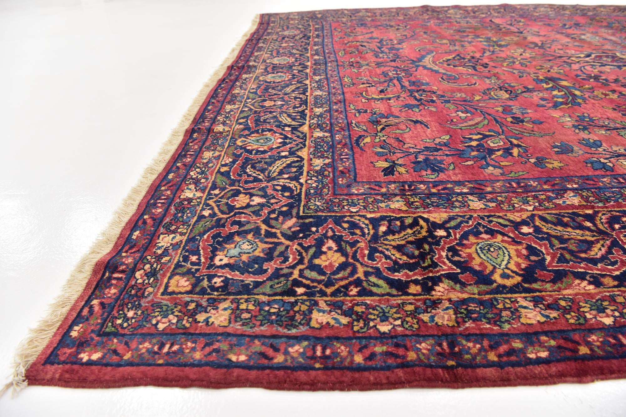 8' 8 x 12' 9 Hand Knotted Sarough Persian Wool Rug