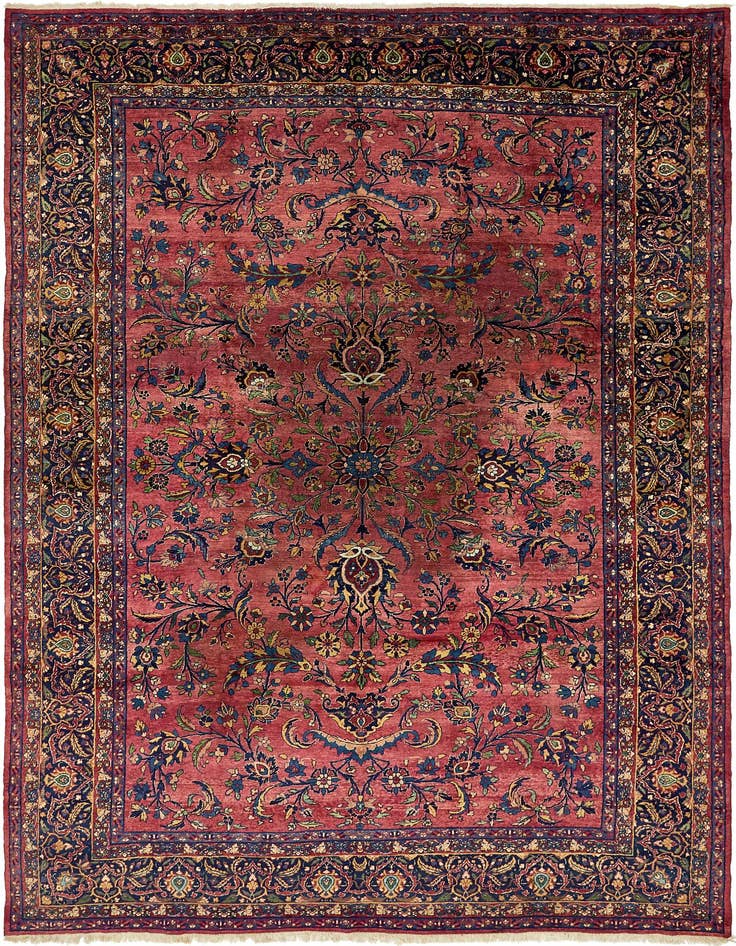 Detail image of 8' 8 x 12' 9 Hand Knotted Sarough Persian Wool Rug